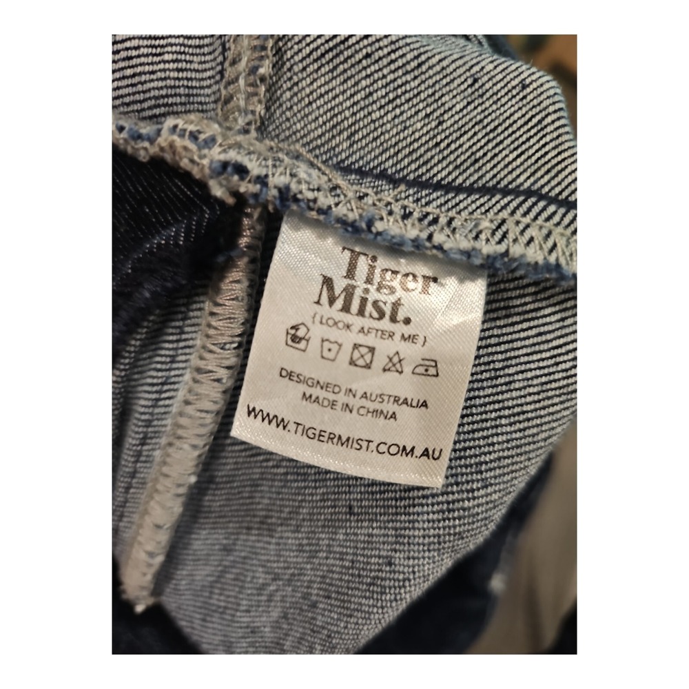 Tiger Mist Dark Blue Denim Sleeveless Square Neck Zipper Jean Dress Women Small - Picture 6 of 6